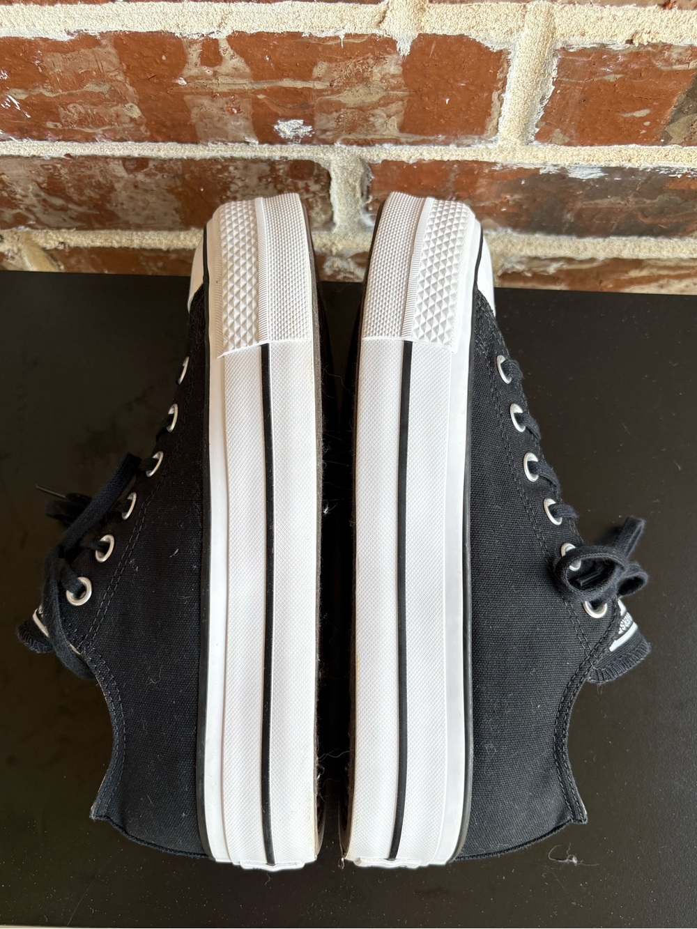 Converse Chuck Taylor All Star Low-Top Black Platform Sneakers Size 7.5 - Picture 11 of 13